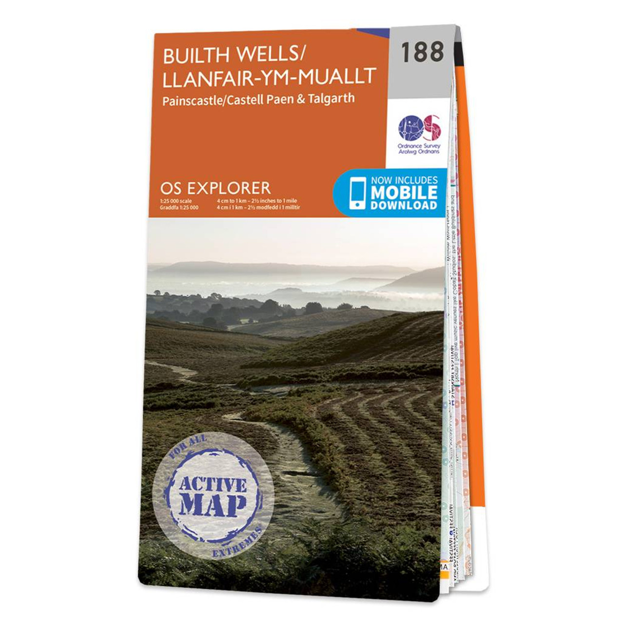 Ordnance Survey OS Map of Builth Wells: Explorer 188
