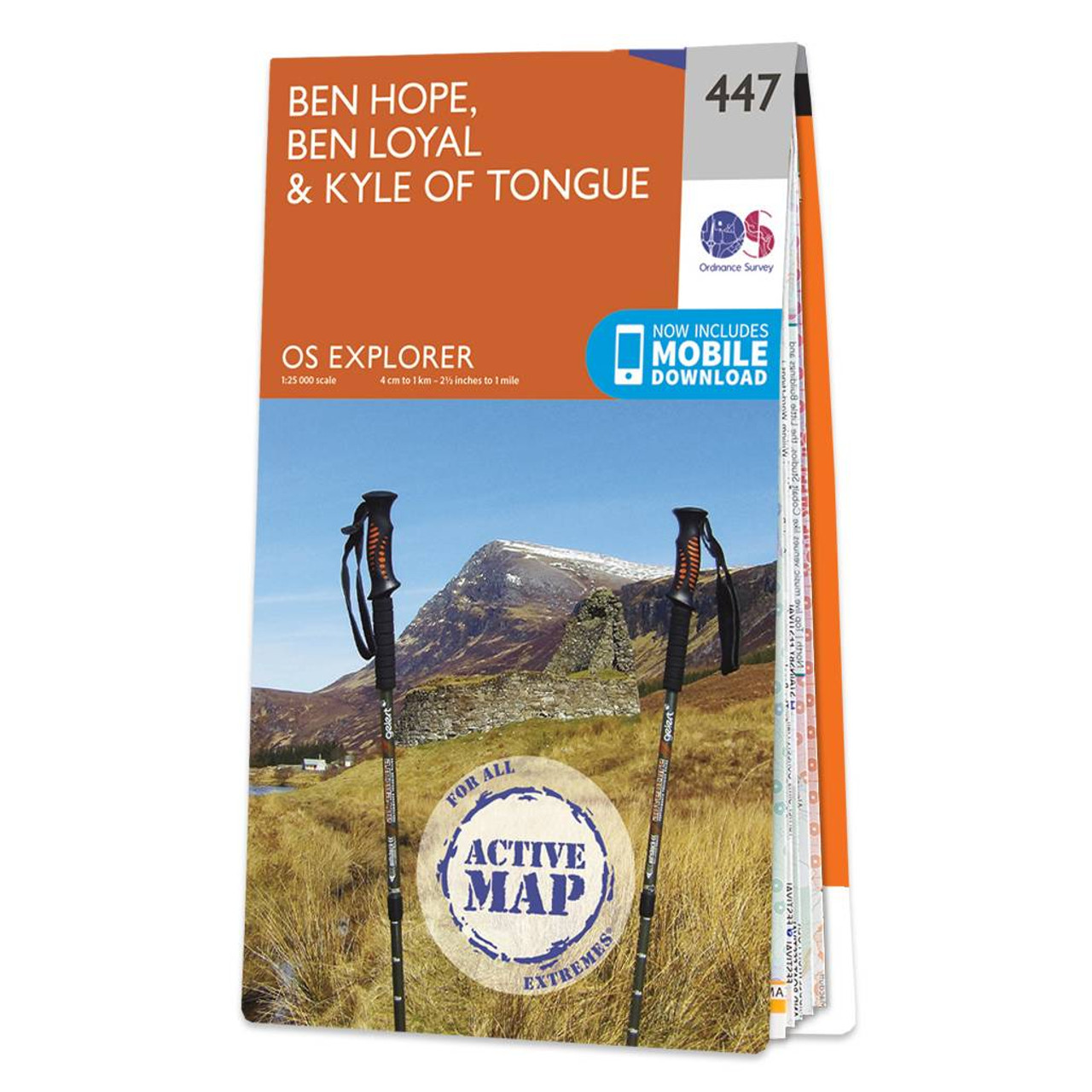 Ordnance Survey OS Map of Ben Hope, Ben Loyal & Kyle of Tongue: Explorer 447
