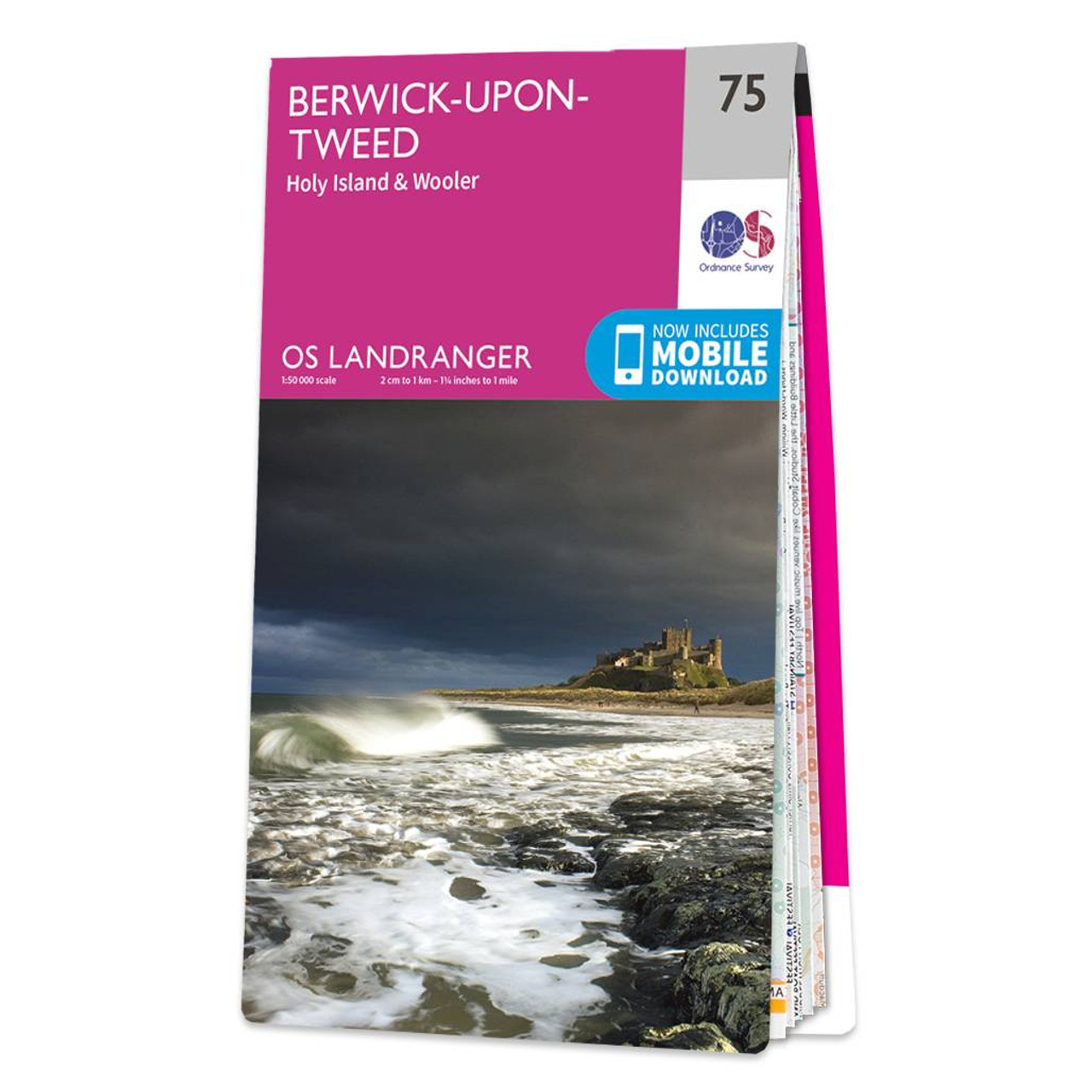 OS Map of Berwick-upon-Tweed, Holy Island & Wooler