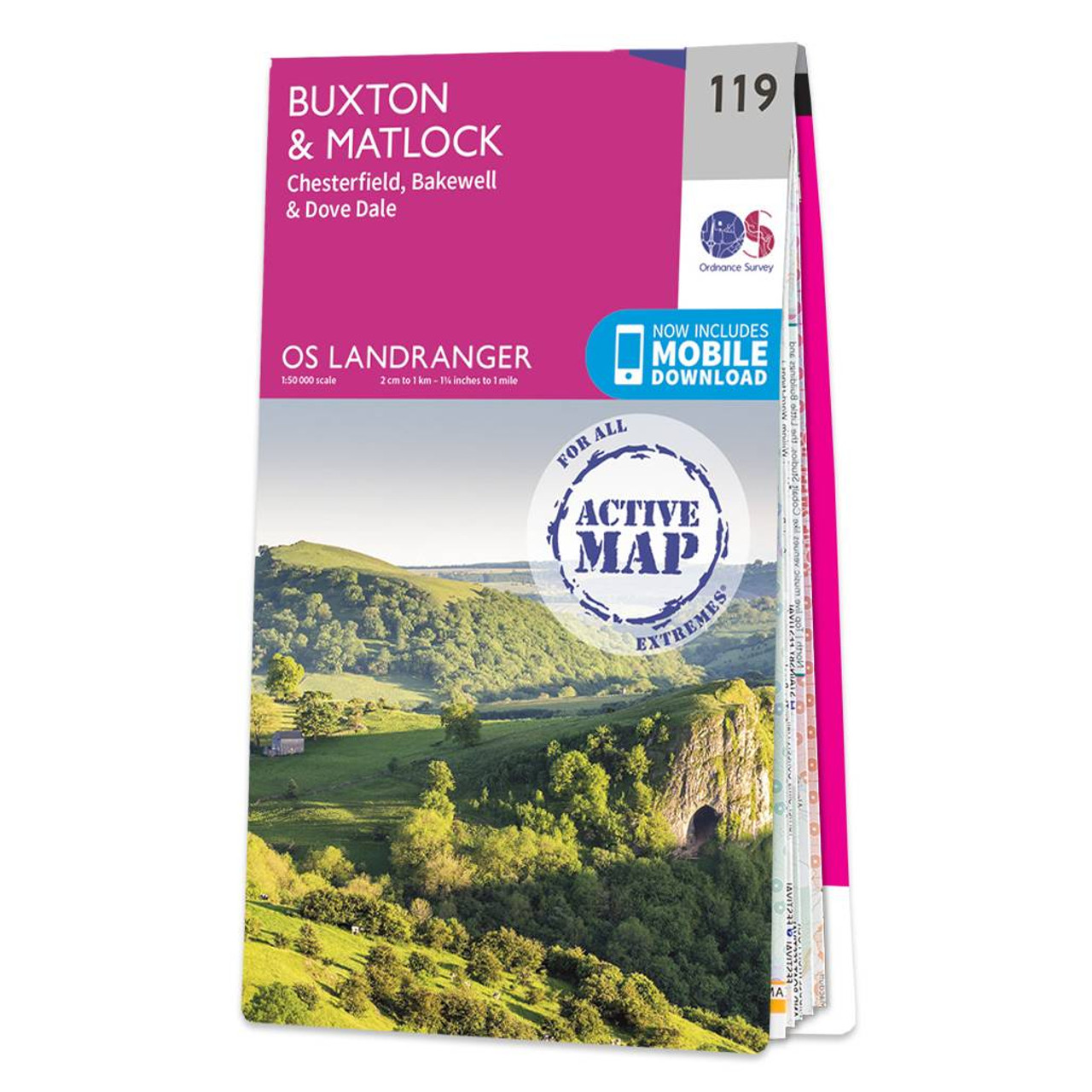 Ordnance Survey OS Map of Buxton & Matlock: Landranger 119