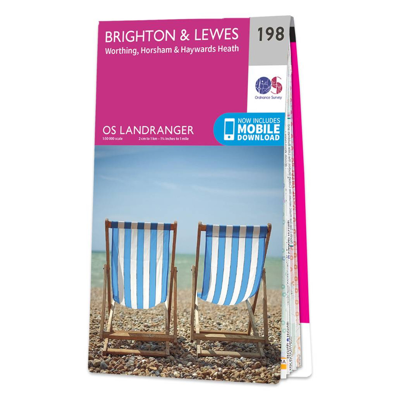 Ordnance Survey OS Map of Brighton & Lewes: Landranger 198