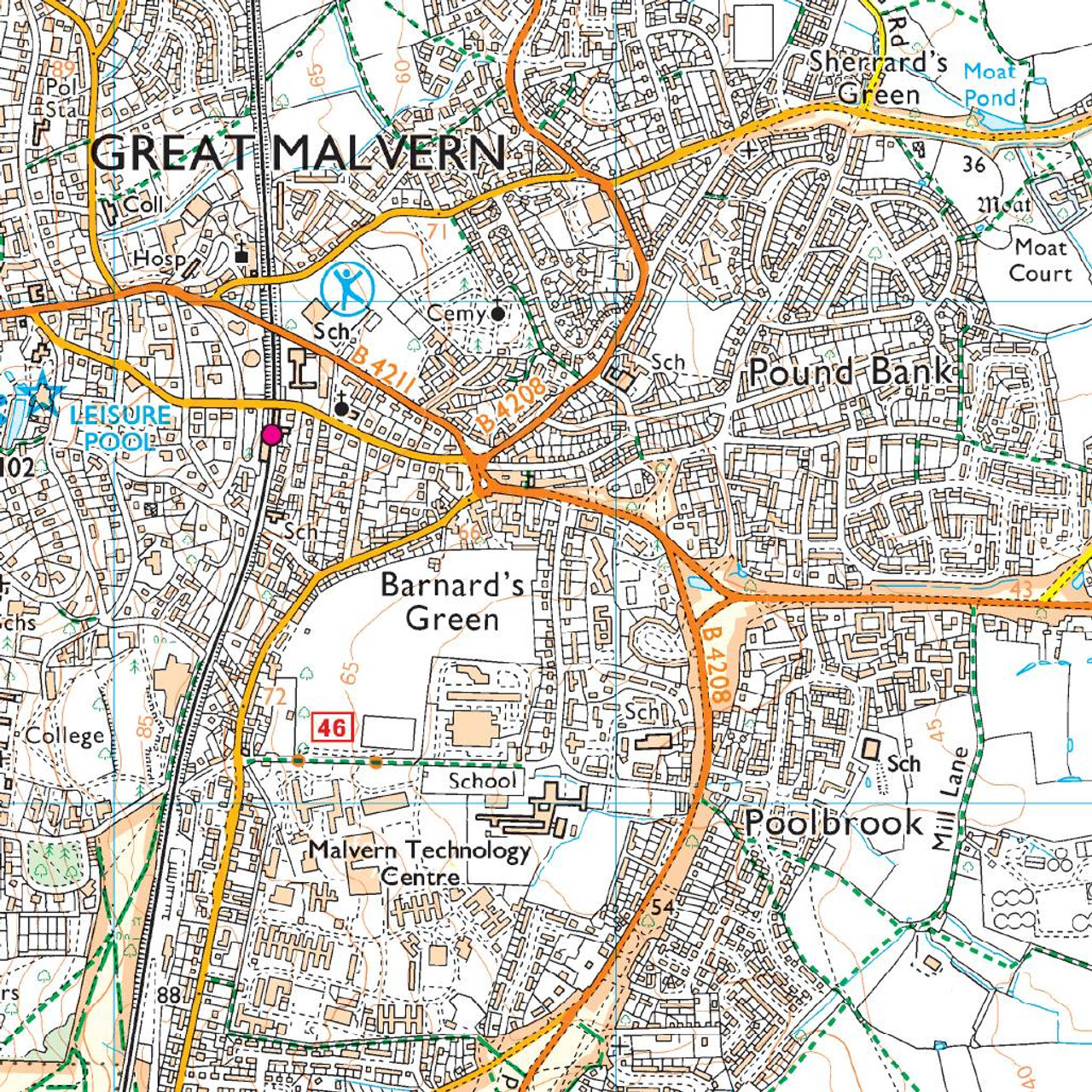 OS Map of Malvern Hills & Bredon Hill | Explorer 190 Map | Ordnance ...