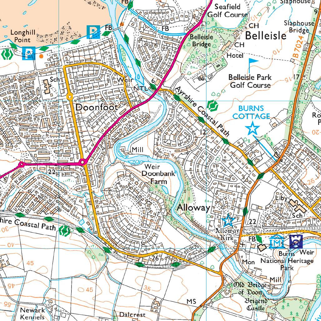 OS Map of Ayr & Troon Explorer 326 Map Ordnance Survey Shop