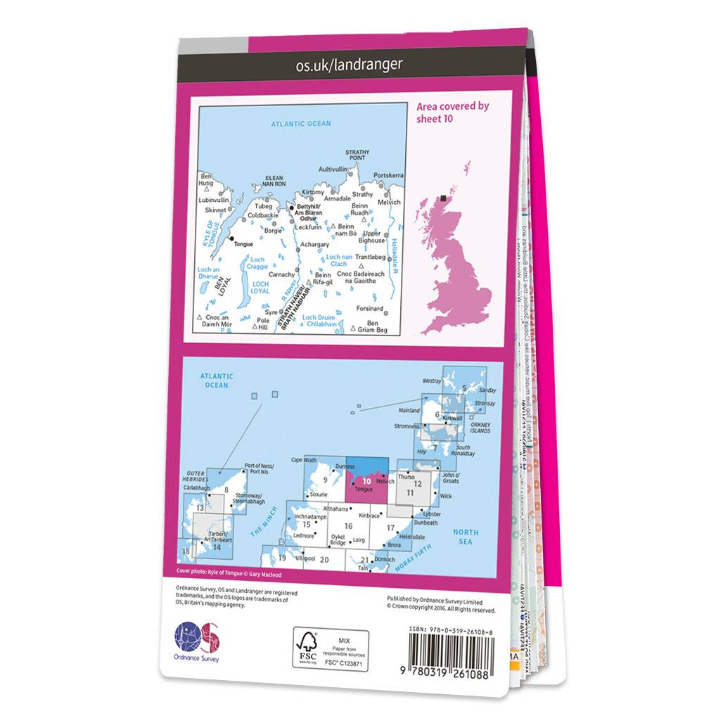 Os Landranger Maps List Os Map Of Strath Naver | Landranger 10 Map | Ordnance Survey Shop