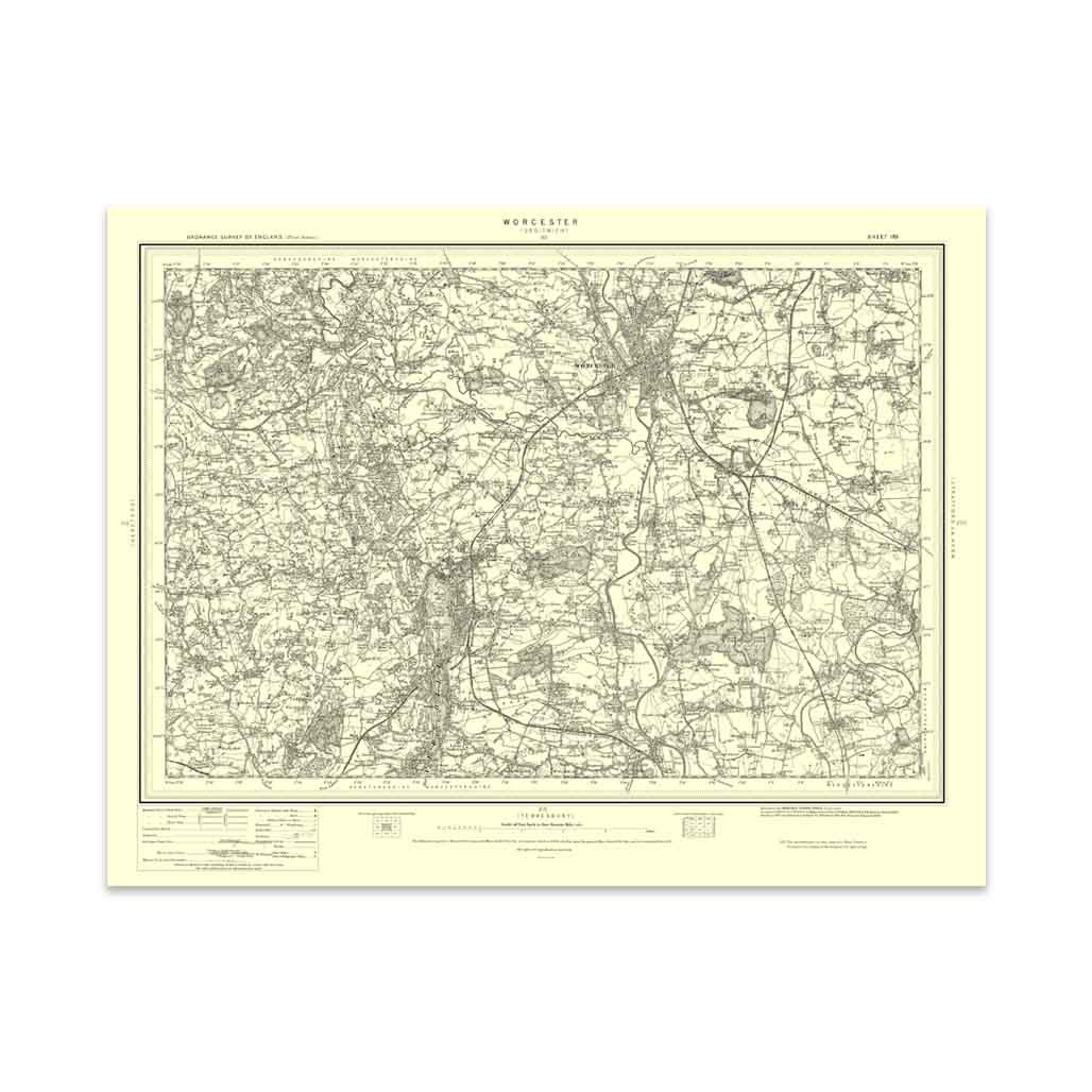Ordnance Survey Worcester 1896-1904 - Historical Reproduction Map