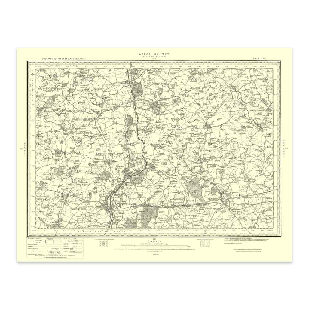 Image of Ordnance Survey Great Dunmow 1896-1904 - Historical Reproduction Map