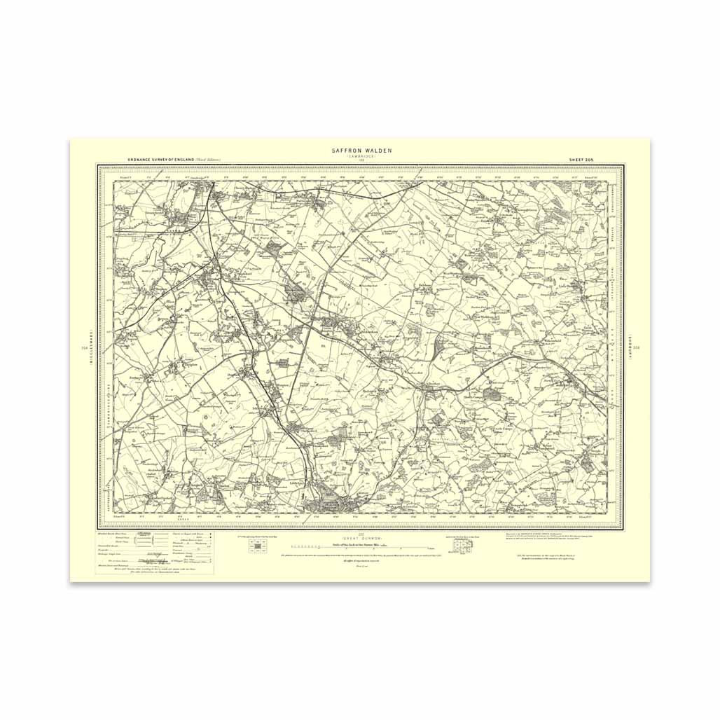 Ordnance Survey Saffron Walden 1896-1904 - Historical Reproduction Map