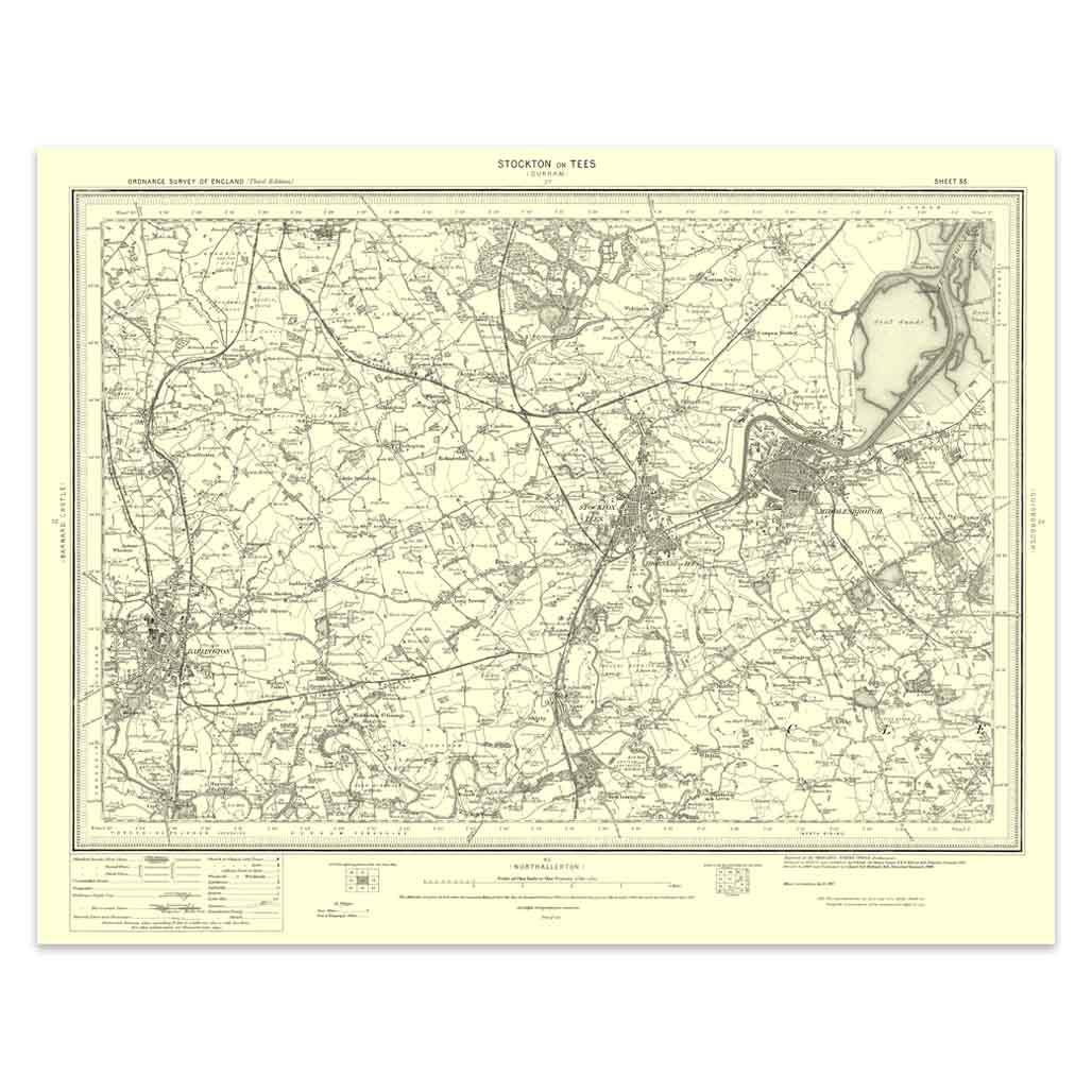 Image of Ordnance Survey Stockton-on-Tees 1896-1904 Historic Map