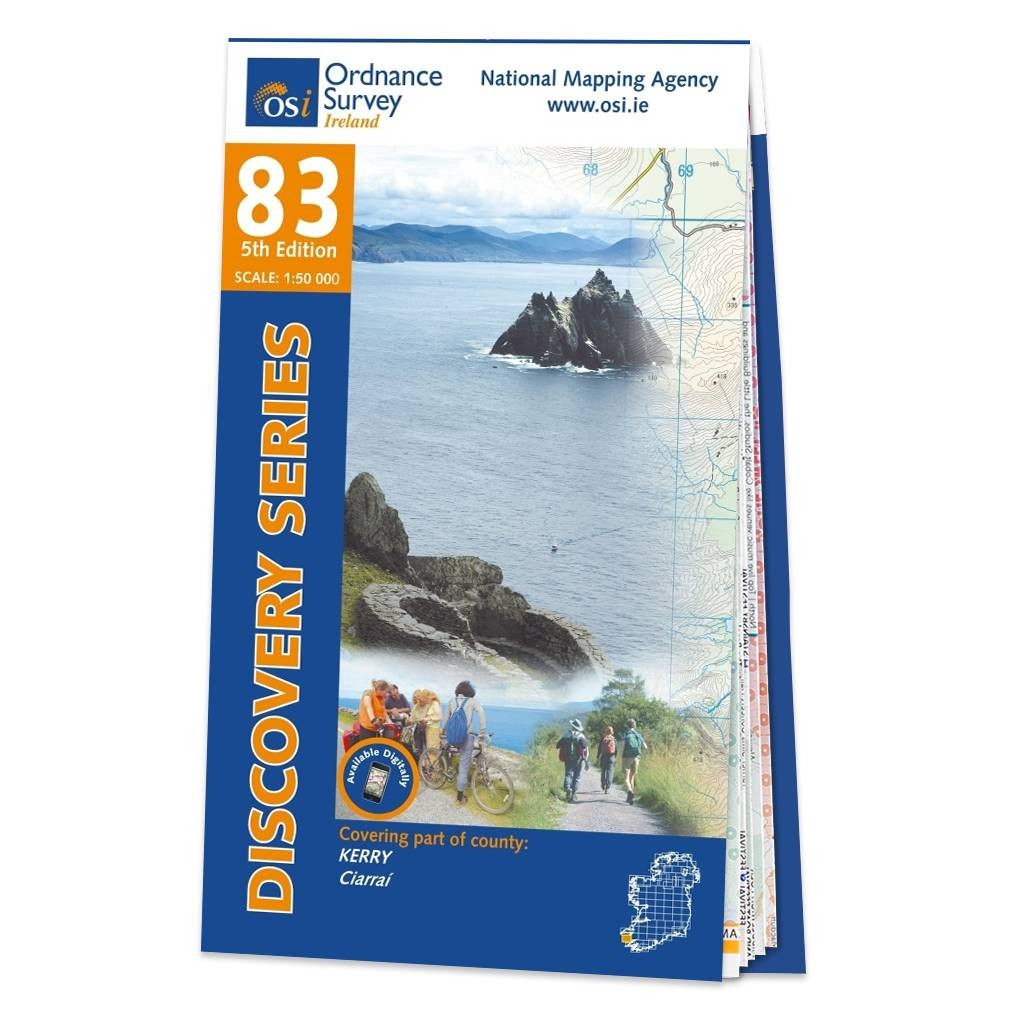 Image of Ordnance Survey Ireland Map of County Cork and Kerry: OSI Discovery 83