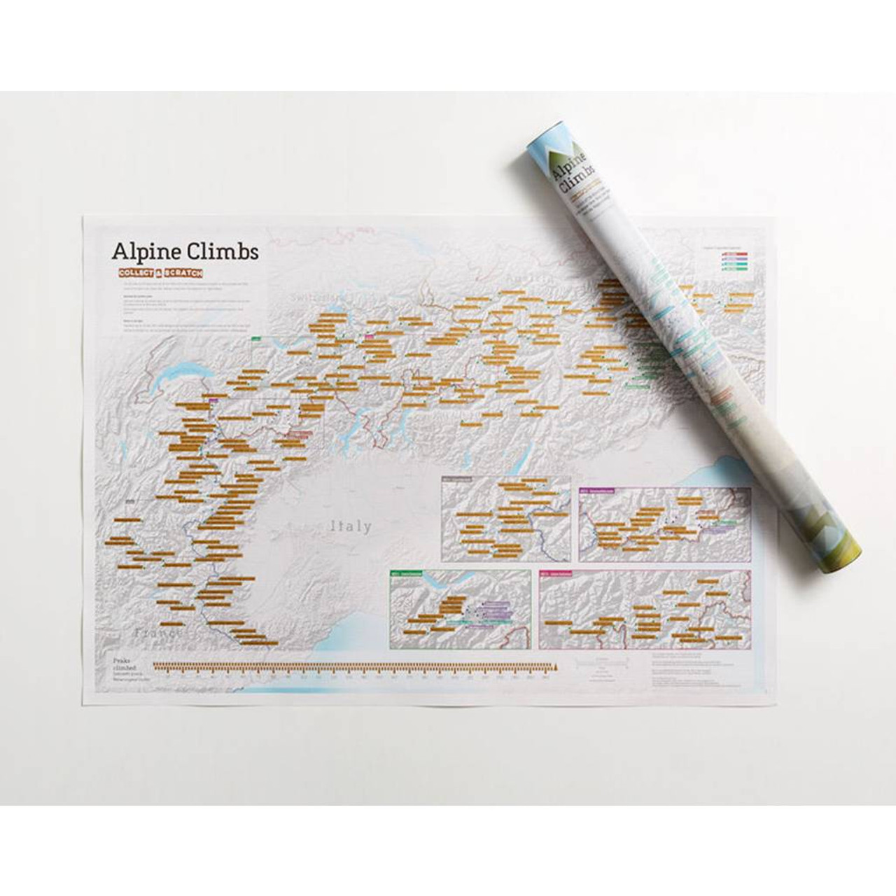 Image of Cordee Alpine Climbs Collect & Scratch Off Map