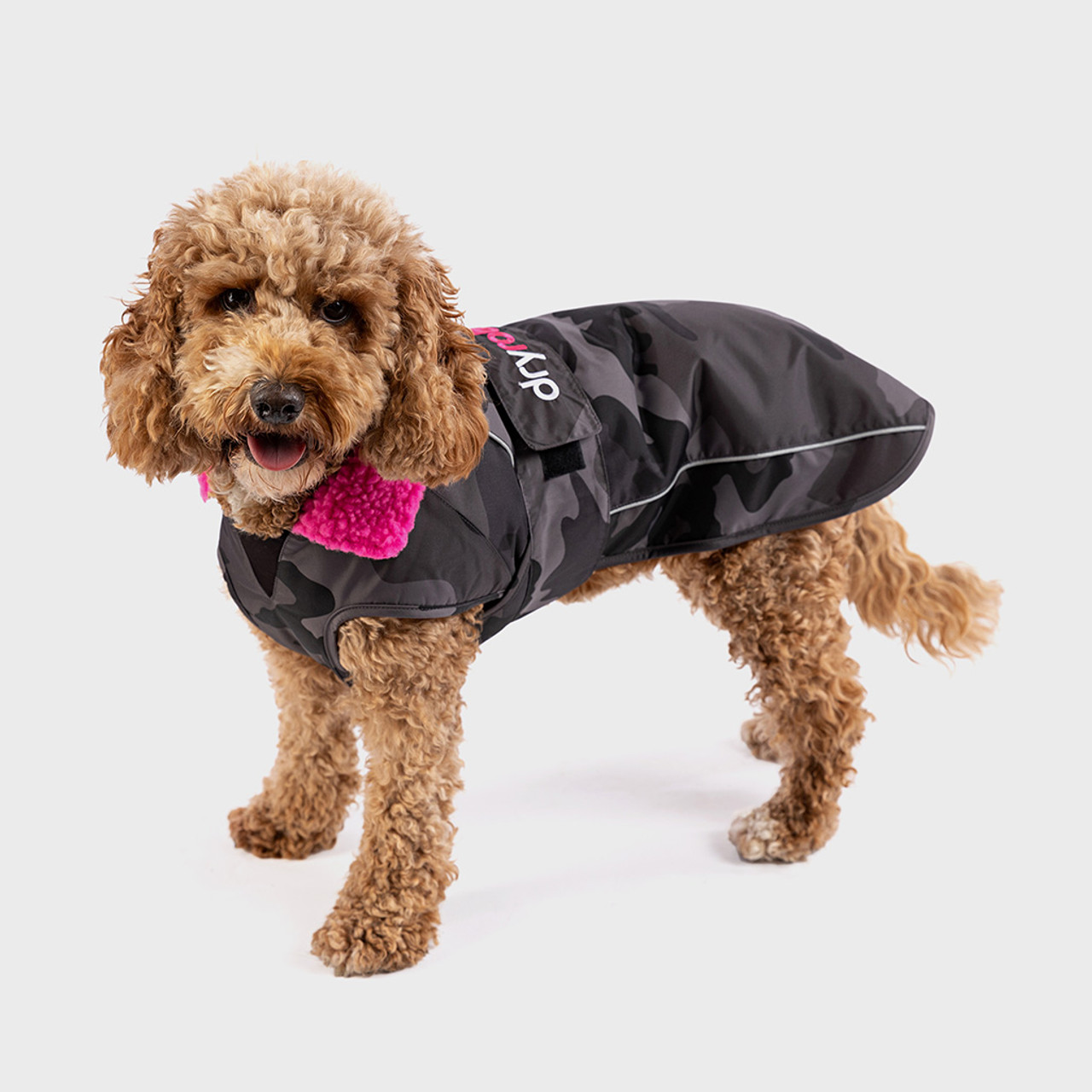 Image of Dryrobe® Black Camo & Pink Dog Coat