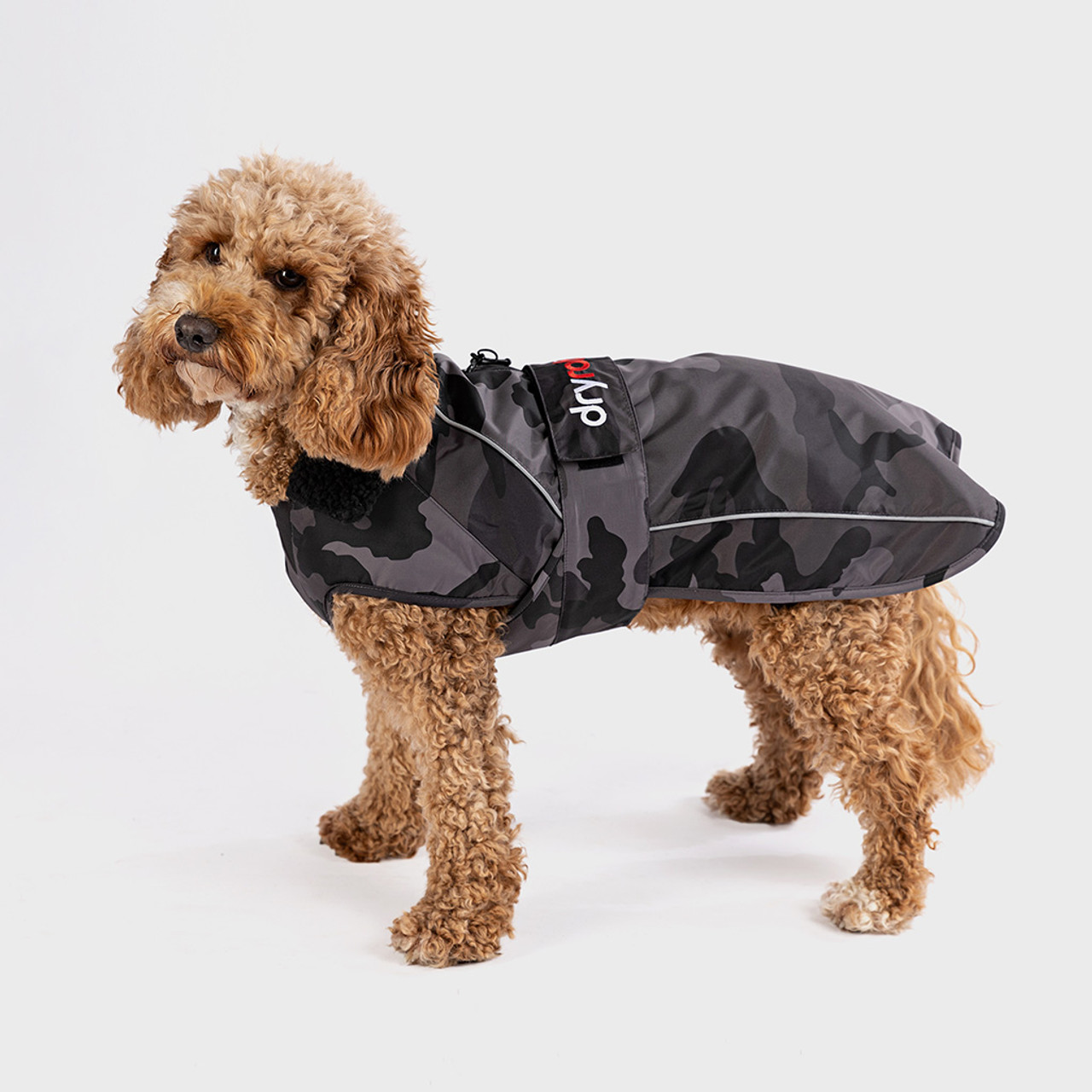 Image of Dryrobe® Black Camo & Black Dog Coat