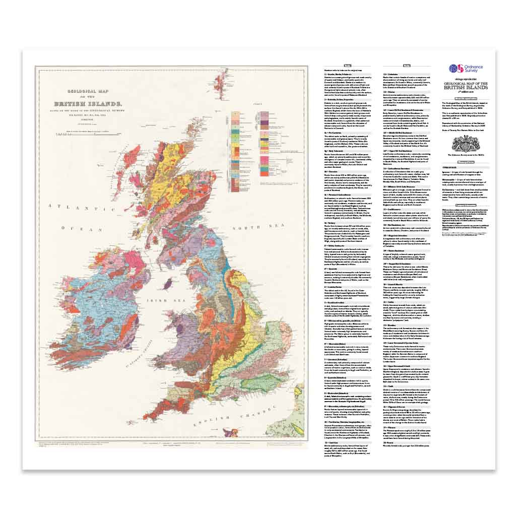 Craghoppers Geological Map of the British Islands 1939 - Flat Map
