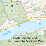 Close-up of the map showing on OS Explorer Map OL 46 The Trossachs