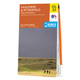 Orange front cover of OS Explorer Map OL 33 Haslemere & Petersfield