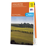 Orange front cover of OS Explorer Map OL 32 Winchester