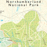 Close-up of the map on OS Explorer Map OL 16 Cheviot Hills