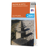 Orange front cover of OS Explorer Map 424 Buckie & Keith