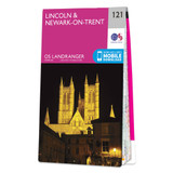 Pink front cover of OS Landranger Map 121 Lincoln & Newark-on-Trent