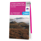 Pink front cover of OS Landranger Map 137 Church Stretton & Ludlow