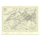 Authentic reproduction of Ordnance Survey map of Bristol 1896-1904 with a yellow tint background