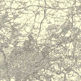 Close up of Authentic reproduction of Ordnance Survey map of Bristol 1896-1904 with a yellow tint background