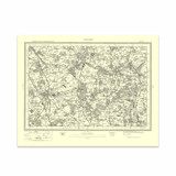 Authentic reproduction of Ordnance Survey map of Hertford 1896-1904 with a yellow tint background
