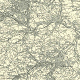 Close up of Authentic reproduction of Ordnance Survey map of Huddersfield 1896-1904 with a yellow tint background