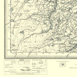 Close up of Authentic reproduction of Ordnance Survey map of Huddersfield 1896-1904 with a yellow tint background