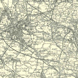 Close up of Authentic reproduction of Ordnance Survey map of Stockport 1896-1904 with a yellow tint background