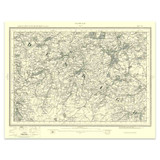 Authentic reproduction of Ordnance Survey map of Denbigh 1896-1904 with a yellow tint background