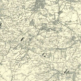 Close up of Authentic reproduction of Ordnance Survey map of Denbigh 1896-1904 with a yellow tint background