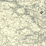 Close up of authentic reproduction of Ordnance Survey map of Buxton 1896-1904 with a yellow tint background