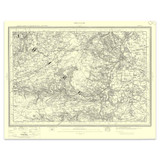 Authentic reproduction of Ordnance Survey map of Wrexham 1896-1904 with a yellow tint background