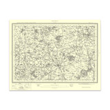 Authentic reproduction of Ordnance Survey map of Nantwich 1896-1904 with a yellow tint background