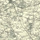 Close up of Authentic reproduction of Ordnance Survey map of Stoke upon Trent 1896-1904 with a yellow tint background