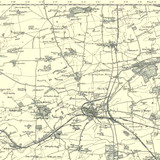 Close up of Authentic reproduction of Ordnance Survey map of Grantham 1896-1904 with a yellow tint background