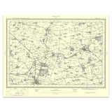 Authentic reproduction of Ordnance Survey map of Grantham 1896-1904 with a yellow tint background