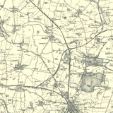 Close up of Authentic reproduction of Ordnance Survey map of Grantham 1896-1904 with a yellow tint background