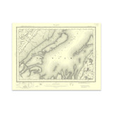 Authentic reproduction of Ordnance Survey map of The Wash 1896-1904 with a yellow tint background