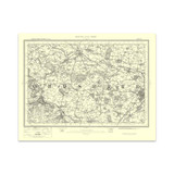 Authentic reproduction of Ordnance Survey map of Burton Upon Trent 1896-1904 with a yellow tint background