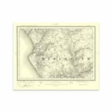 Authentic reproduction of Ordnance Survey map of Harlech 1896-1904 with a yellow tint background
