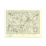 Authentic reproduction of Ordnance Survey map of Wem 1896-1904 with a yellow tint background