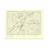 Authentic reproduction of Ordnance Survey map of Spalding 1896-1904 with a yellow tint background