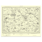 Authentic reproduction of Ordnance Survey map of Fakenham 1896-1904 with a yellow tint background