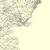 Close up of authentic reproduction of Ordnance Survey map of Berwick upon Tweed 1896-1904 with a yellow tint background