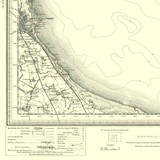 Close up of authentic reproduction of Ordnance Survey map of Berwick upon Tweed 1896-1904 with a yellow tint background