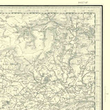 Close up of Authentic reproduction of Ordnance Survey map of Garstang 1896-1904 with a yellow tint background