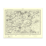 Authentic reproduction of Ordnance Survey map of Frome 1896-1904 with a yellow tint background