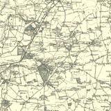 Close up of Authentic reproduction of Ordnance Survey map of Diss 1896-1904 with a yellow tint background